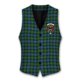 ScotsTee Shop Scottish MacLeod of Skye Crest Tartan Waistcoat Sleeveless Suit Vest