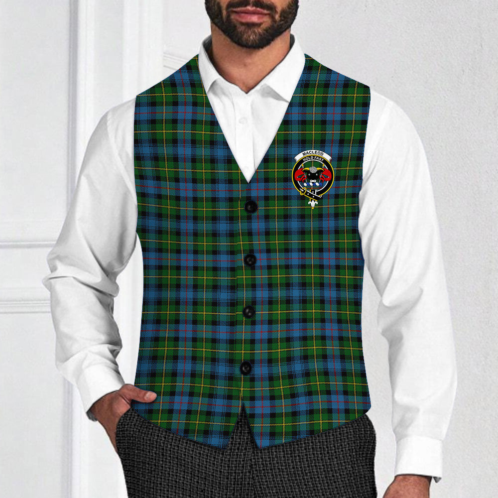 ScotsTee Shop Scottish MacLeod of Skye Crest Tartan Waistcoat Sleeveless Suit Vest