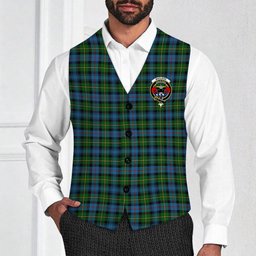 ScotsTee Shop Scottish MacLeod of Skye Crest Tartan Waistcoat Sleeveless Suit Vest