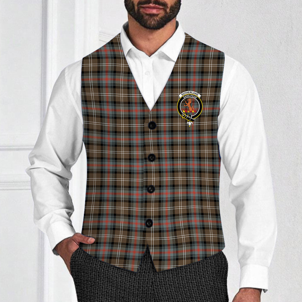 ScotsTee Shop Scottish Sutherland Weathered Crest Tartan Waistcoat Sleeveless Suit Vest