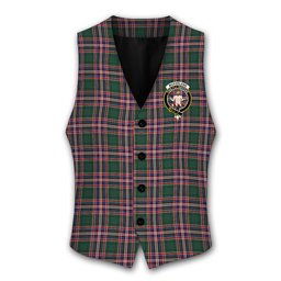 ScotsTee Shop Scottish McFarland Hunting Modern Crest Tartan Waistcoat Sleeveless Suit Vest
