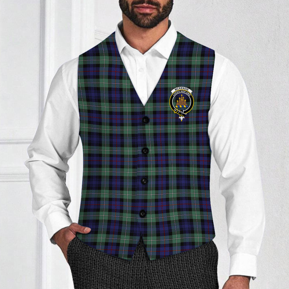 ScotsTee Shop Scottish McKenzie Hunting Green Crest Tartan Waistcoat Sleeveless Suit Vest