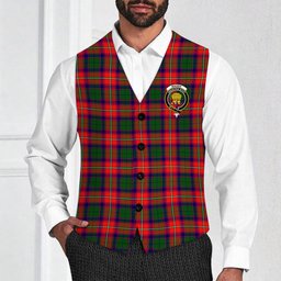 ScotsTee Shop Scottish Waugh Crest Tartan Waistcoat Sleeveless Suit Vest