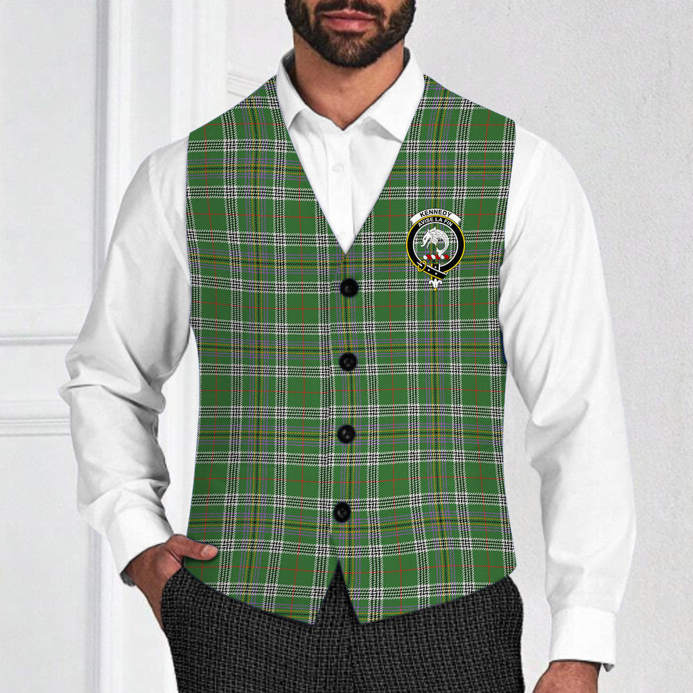 ScotsTee Shop Scottish Kennedy Ancient Clan Crest Tartan Waistcoat Sleeveless Suit Vest