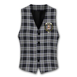 ScotsTee Shop Scottish Menzies Black Dress Crest Tartan Waistcoat Sleeveless Suit Vest