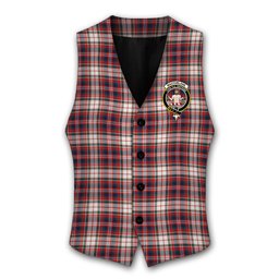 ScotsTee Shop Scottish MacFarlane Dress Modern Crest Tartan Waistcoat Sleeveless Suit Vest