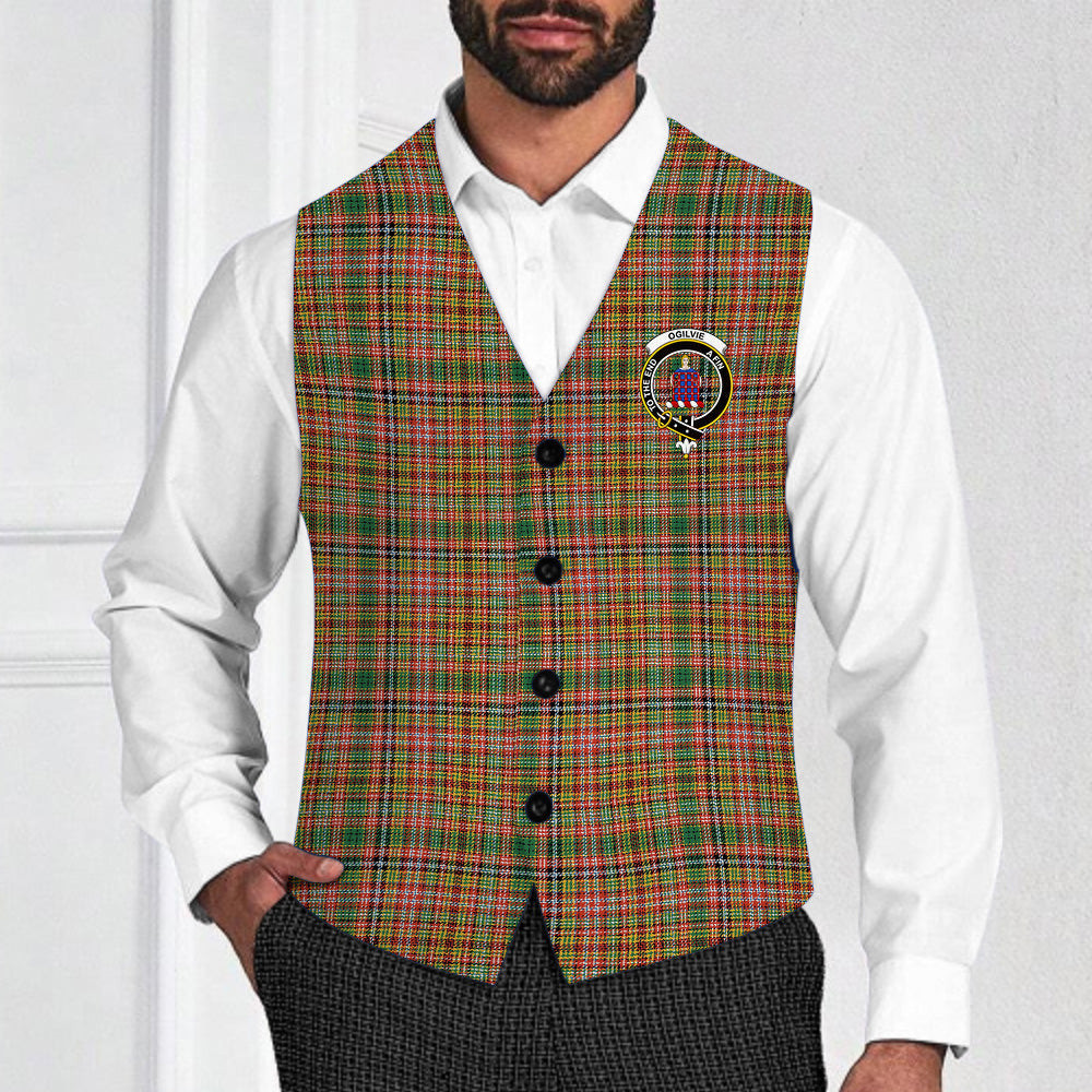 ScotsTee Shop Scottish Ogilvie (Ogilvy) of Strathallan Ancient Crest Tartan Waistcoat Sleeveless Suit Vest