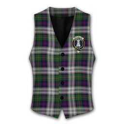 ScotsTee Shop Scottish MacCallum Dress - TD Crest Tartan Waistcoat Sleeveless Suit Vest