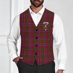 ScotsTee Shop Scottish McRae Red Crest Tartan Waistcoat Sleeveless Suit Vest