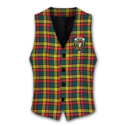 ScotsTee Shop Scottish McIndoe Crest Tartan Waistcoat Sleeveless Suit Vest