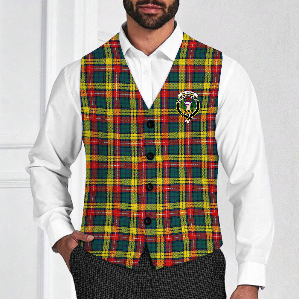 ScotsTee Shop Scottish McIndoe Crest Tartan Waistcoat Sleeveless Suit Vest