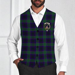 ScotsTee Shop Scottish Lumsden Green Crest Tartan Waistcoat Sleeveless Suit Vest