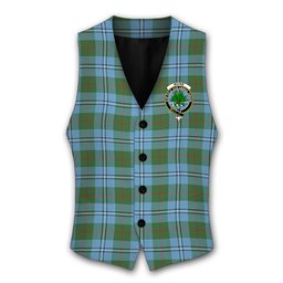 ScotsTee Shop Scottish Irvine of Glentulchan Modern Crest Tartan Waistcoat Sleeveless Suit Vest