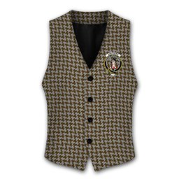ScotsTee Shop Scottish Shepherd Brown & White Crest Tartan Waistcoat Sleeveless Suit Vest