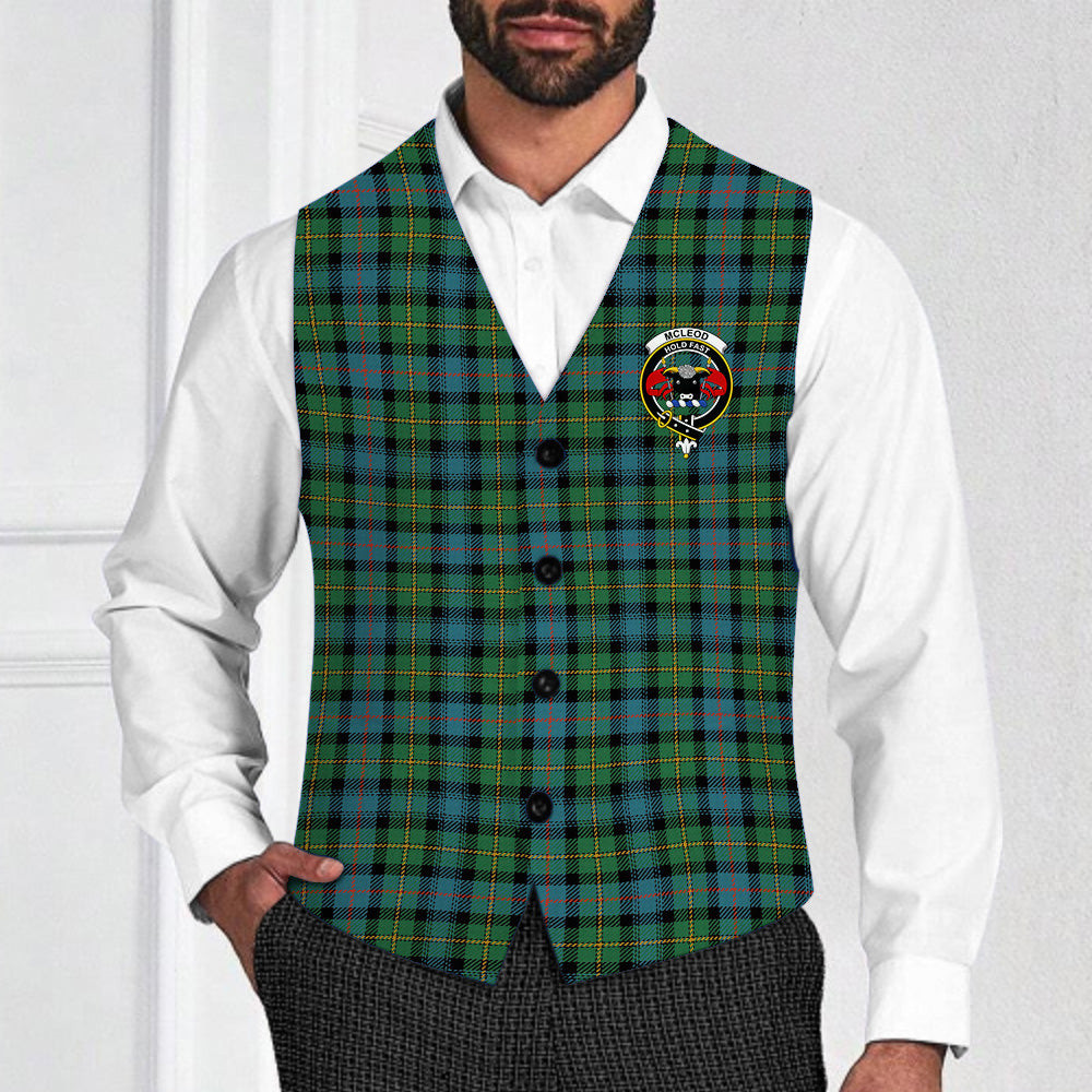 ScotsTee Shop Scottish McLeod of Skye Ancient Crest Tartan Waistcoat Sleeveless Suit Vest