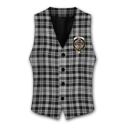 ScotsTee Shop Scottish Scott B&W 1850 Crest Tartan Waistcoat Sleeveless Suit Vest