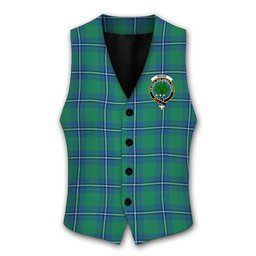 ScotsTee Shop Scottish Irvine Ancient Crest Tartan Waistcoat Sleeveless Suit Vest