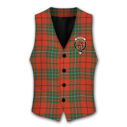 ScotsTee Shop Scottish MacAuley Ancient Crest Tartan Waistcoat Sleeveless Suit Vest