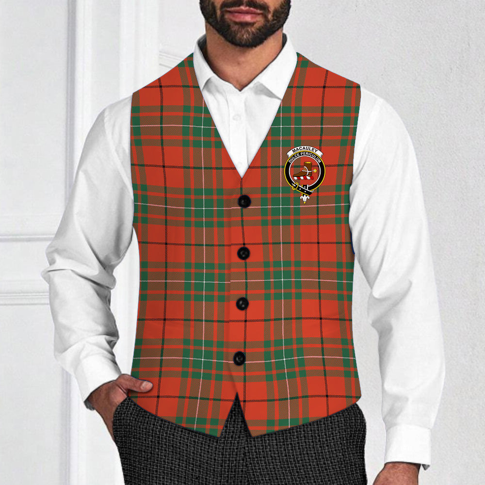 ScotsTee Shop Scottish MacAuley Ancient Crest Tartan Waistcoat Sleeveless Suit Vest