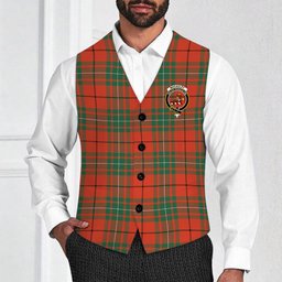ScotsTee Shop Scottish MacAuley Ancient Crest Tartan Waistcoat Sleeveless Suit Vest