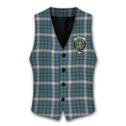 ScotsTee Shop Scottish McDowall Modern Crest Tartan Waistcoat Sleeveless Suit Vest