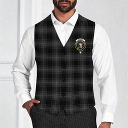 ScotsTee Shop Scottish Stewart Mourning 1880 Crest Tartan Waistcoat Sleeveless Suit Vest