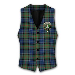 ScotsTee Shop Scottish Paterson Modern Crest Tartan Waistcoat Sleeveless Suit Vest