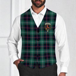 ScotsTee Shop Scottish Sutherland Old Modern Crest Tartan Waistcoat Sleeveless Suit Vest