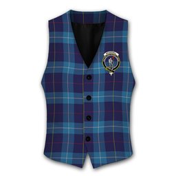 ScotsTee Shop Scottish McKerrell of Hillhouse Crest Tartan Waistcoat Sleeveless Suit Vest
