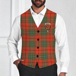 ScotsTee Shop Scottish McAuley Ancient Crest Tartan Waistcoat Sleeveless Suit Vest