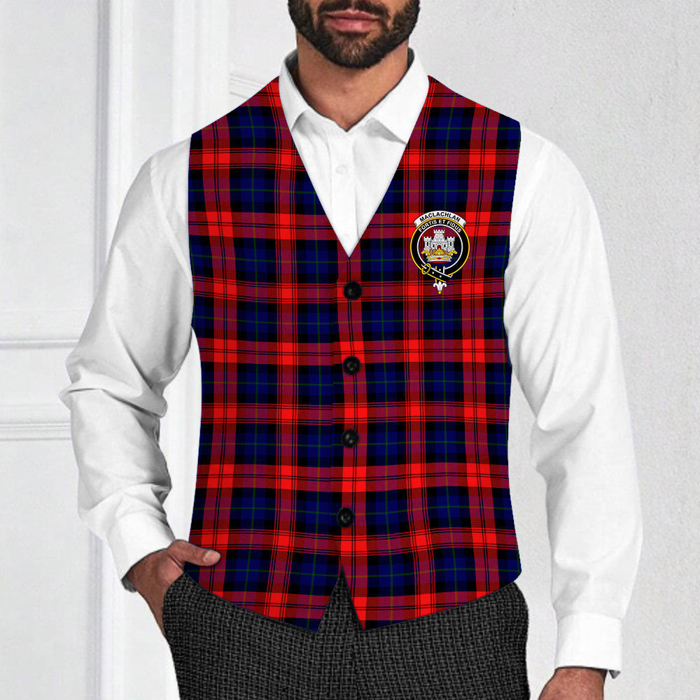 ScotsTee Shop Scottish MacLachlan Modern SC Crest Tartan Waistcoat Sleeveless Suit Vest