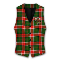 ScotsTee Shop Scottish Pollock Modern Crest Tartan Waistcoat Sleeveless Suit Vest