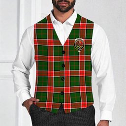 ScotsTee Shop Scottish Pollock Modern Crest Tartan Waistcoat Sleeveless Suit Vest
