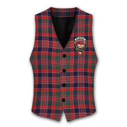 ScotsTee Shop Scottish MacDonald of Boisdale Modern Crest Tartan Waistcoat Sleeveless Suit Vest