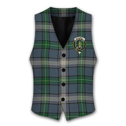ScotsTee Shop Scottish McDowall Crest Tartan Waistcoat Sleeveless Suit Vest