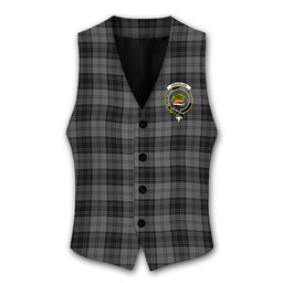 ScotsTee Shop Scottish Douglas Grey Crest Tartan Waistcoat Sleeveless Suit Vest