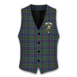 ScotsTee Shop Scottish Wood SC Crest Tartan Waistcoat Sleeveless Suit Vest