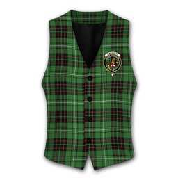 ScotsTee Shop Scottish MacAulay of Lewis Ancient Crest Tartan Waistcoat Sleeveless Suit Vest