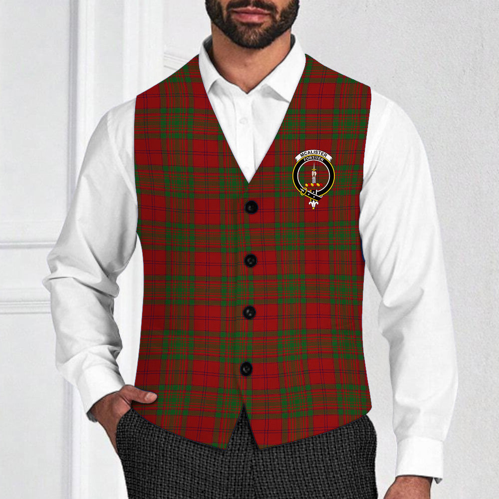 ScotsTee Shop Scottish McAlister of Glenbarr Crest Tartan Waistcoat Sleeveless Suit Vest