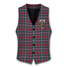 ScotsTee Shop Scottish Spence Modern Clan Crest Tartan Waistcoat Sleeveless Suit Vest