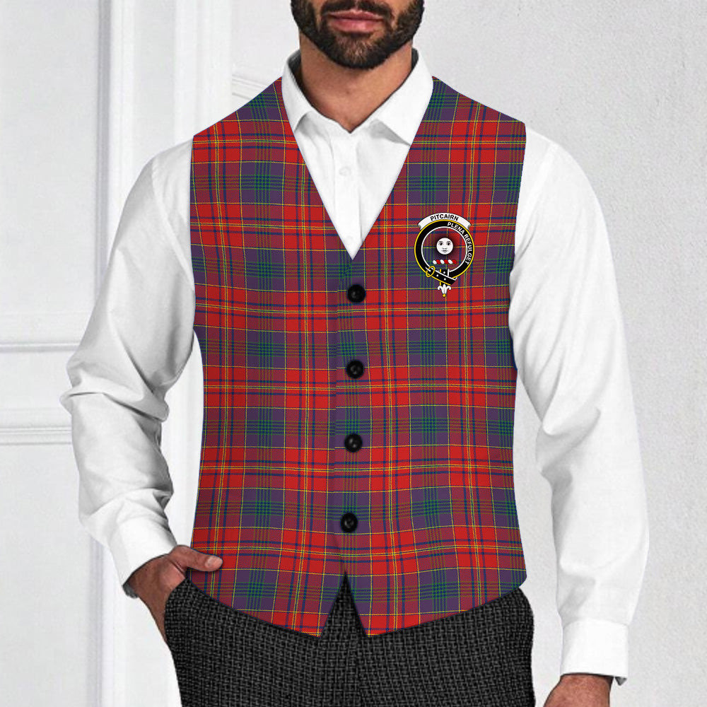 ScotsTee Shop Scottish Pitcairn Heritage Modern Crest Tartan Waistcoat Sleeveless Suit Vest
