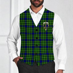 ScotsTee Shop Scottish Rollo SC Crest Tartan Waistcoat Sleeveless Suit Vest