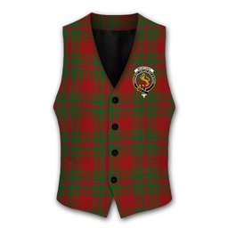 ScotsTee Shop Scottish McIntosh Red Crest Tartan Waistcoat Sleeveless Suit Vest