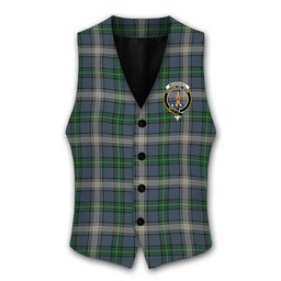 ScotsTee Shop Scottish McDouall Crest Tartan Waistcoat Sleeveless Suit Vest