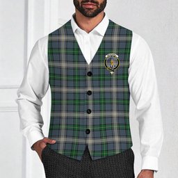 ScotsTee Shop Scottish McDouall Crest Tartan Waistcoat Sleeveless Suit Vest