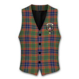 ScotsTee Shop Scottish Stevenson Old Modern Crest Tartan Waistcoat Sleeveless Suit Vest