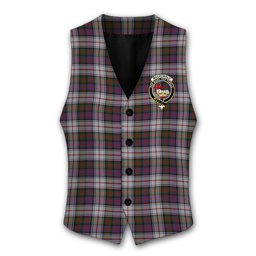ScotsTee Shop Scottish MacDonald Dress 2 Crest Tartan Waistcoat Sleeveless Suit Vest