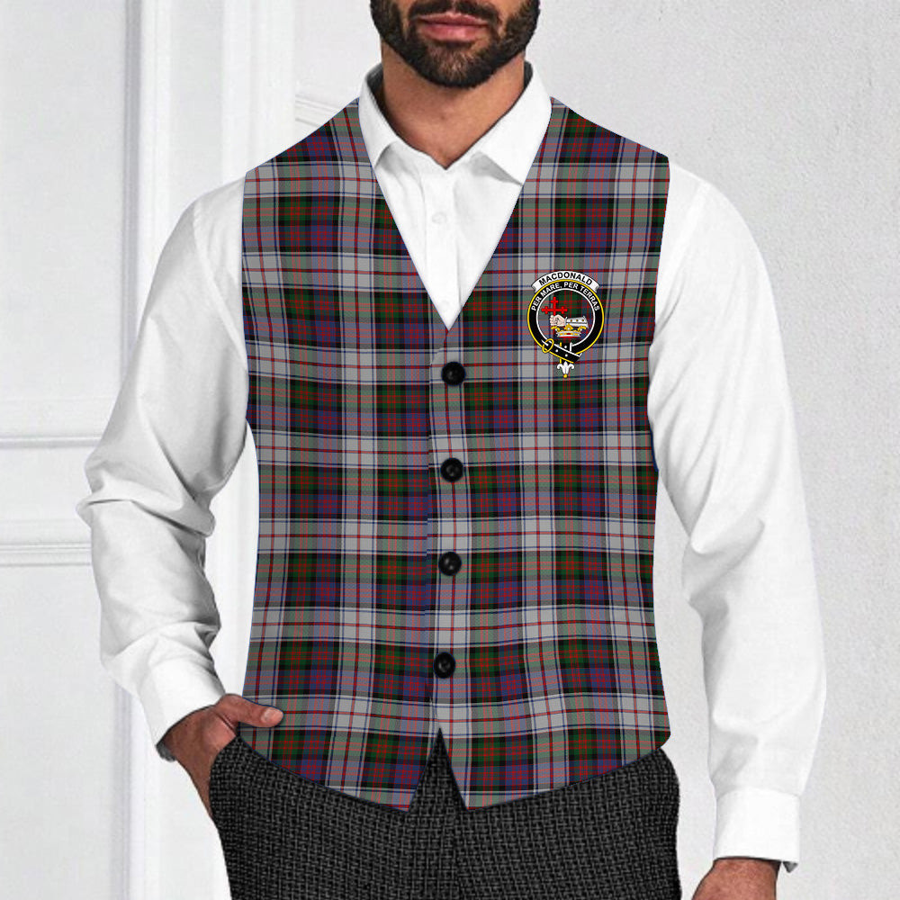 ScotsTee Shop Scottish MacDonald Dress 2 Crest Tartan Waistcoat Sleeveless Suit Vest