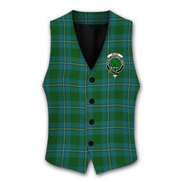 ScotsTee Shop Scottish Irvine of Bonshaw Crest Tartan Waistcoat Sleeveless Suit Vest