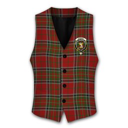 ScotsTee Shop Scottish Stewart of Galloway Crest Tartan Waistcoat Sleeveless Suit Vest